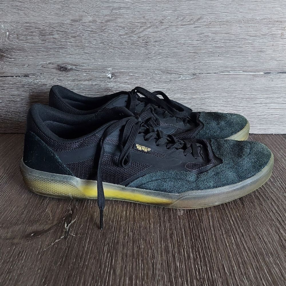 VANS Ave Pro Skate Shoes Sneakers Black/Sulfur Trainer Mens 11.5